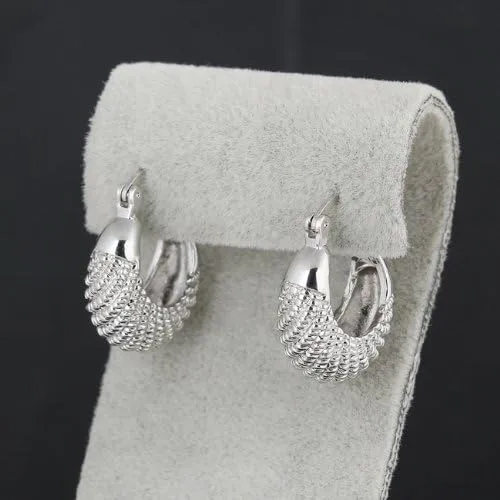 Miniatura 3 de Yazilind - Pendientes de aro con diseño simple de 14 quilates para mujer