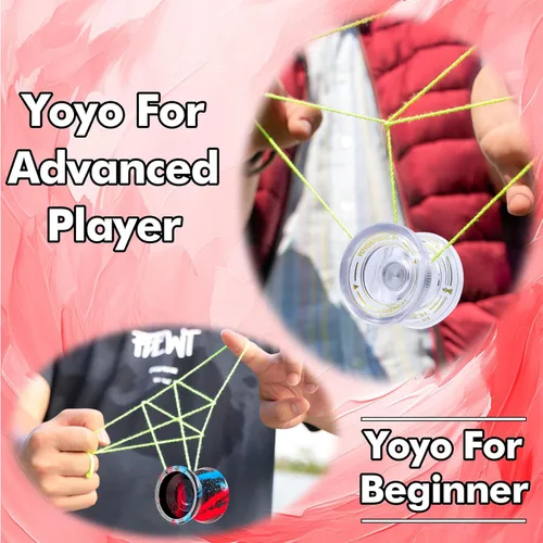 Miniatura 5 de YOYOSTUDIO Yoyos de Doble Propósito Paquete de 2, Yoyo de Metal T16 y Yo Yo de Plástico P1 Blanco Cristal Responsivo Yo Yo para Niños Adultos