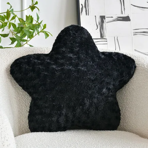 Miniatura 15 de Almohada de estrellas, almohada de felpa en forma de estrella de 14.9 pulgadas para sofá y cama, bonitas almohadas decorativas con piel sintética