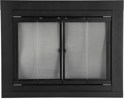 Miniatura 10 de Stanbroil Puerta de Chimenea de Cristal Estilo Bi-fold, Acabado Negro, Grande, Puerta de Pantalla Decorativa para Chimenea y Accesorios