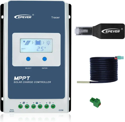 Miniatura 10 de EPEVER MPPT Controlador de carga solar 40A 12V 24V Tracer4210AN G3 + medidor remoto MT52 + kit Temp Senosr RTS para panel solar cargador regulador