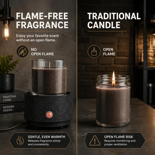 Miniatura 4 de MOCOSA Calentador de cera derretida para cera perfumada, calentador de cera de cerámica 3 en 1, fragancias, aceites de velas, quemador de fragancia