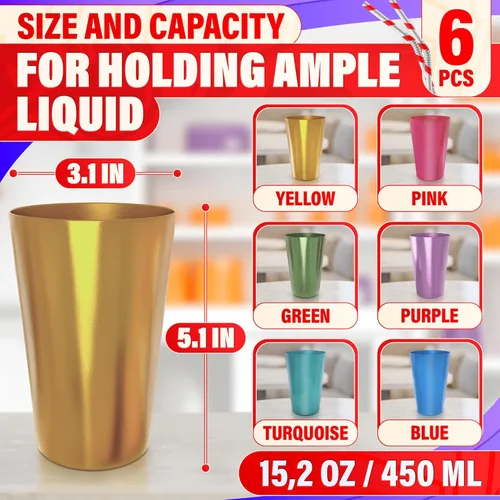 Miniatura 2 de Conjunto de seis vasos de aluminio anodizado