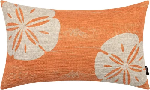 Miniatura 10 de TRENDIN Funda de almohada de playa de 12 x 20 pulgadas, decoración marina marina rectangular, funda de cojín de lino para sofá, decoración rústica