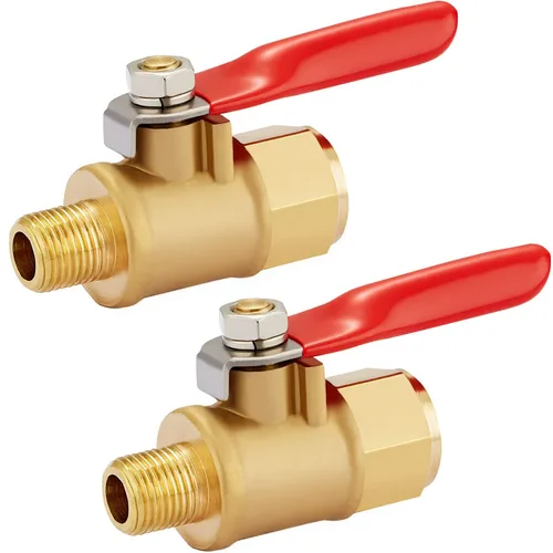 Miniatura 7 de Interruptor de cierre de mini válvula de bola en línea de latón resistente, 2 piezas, hembra NPT de 1/4 pulgadas x accesorios de tubería NPT hembra