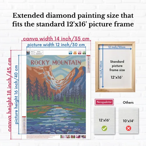 Miniatura 4 de Neopalette Kits de pintura de diamantes para adultos, arte y manualidades, pintura de diamante de taladro completo, abstracto y adornos
