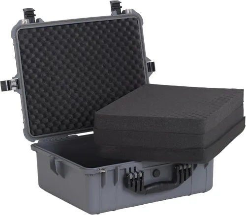 Miniatura 2 de MEIJIA Funda rígida protectora portátil impermeable para todo tipo de clima, funda compacta para cámara con espuma de ajuste personalizable, Gris