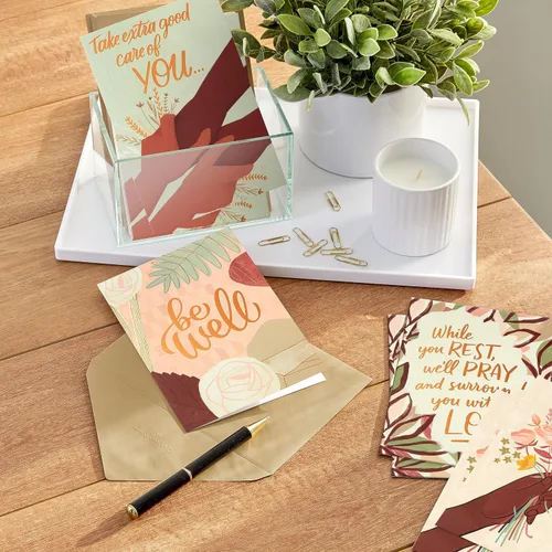 Miniatura 2 de Hallmark Surtido de tarjetas de caoba Thinking of You, Support, Get Well (16 tarjetas con sobres)