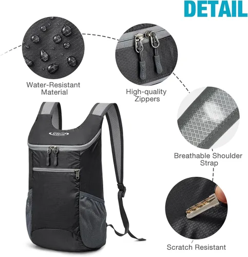 Miniatura 6 de G4Free, mochila pequeña y plegable, liviana y casual, para ir de camping o para exteriores, para adultos y niños (11 L)