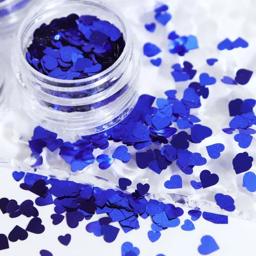 Miniatura 8 de Lentejuelas azules con purpurina para uñas navideñas, 6 rejillas, lentejuelas con purpurina para uñas de invierno, mezcla de copos de nieve