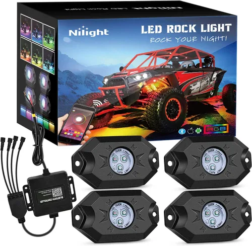Miniatura 2 de Nilight Kit de luces LED RGB (4 cápsulas) y kit de arnés de cableado de barra de luz LED NI-WA 06