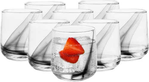 Libbey Ascent Black Ribbon Rocks Vasos, 13 onzas, juego de 8