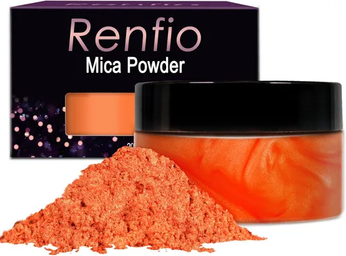 Miniatura 25 de Renfio Polvo de mica, polvo de mica de 60 colores para resina epoxi natural, pigmento de color, pigmento en polvo, botellas de 0.25 onzas, pigmentos
