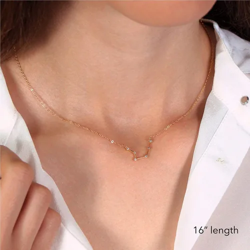 Miniatura 11 de Juego de 2 collares del zodiaco – Collar con colgante de 12 constelaciones, collar con signo del zodiaco para mujer, cumpleaños y astrología