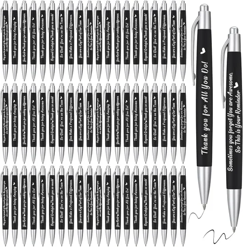 Miniatura 10 de Yeaqee 100 bolígrafos inspiradores de tinta metálica con cita motivacional para compañeros de trabajo, equipo de oficina, regalos de agradecimiento