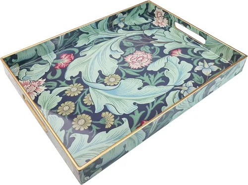 Miniatura 7 de Spsyrine - Bandeja de servir con asas, bandeja decorativa de plástico para mesa de café, sala de estar, decoración del hogar, 3040B