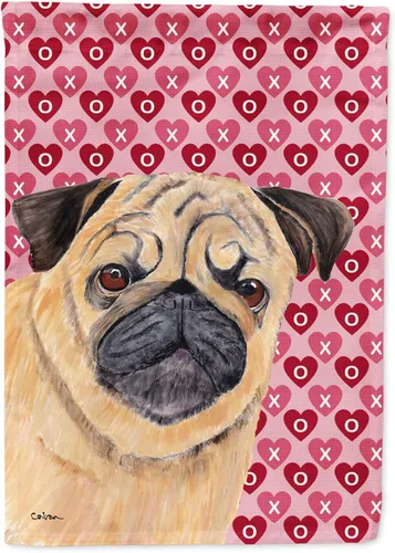 Miniatura 24 de Caroline's Treasures SS4484GF Bandera de jardín con diseño de bulldog inglés y corazones para el Día de San Valentín, bandera decorativa para patio