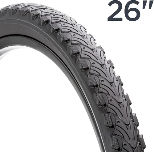 Miniatura 4 de Schwinn Neumático de bicicleta de repuesto, neumático híbrido de bicicleta de 26 x 2.0 pulgadas, espaciado más ancho del pomo de la banda