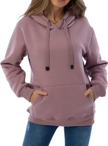 Miniatura 2 de Gnveub Sudadera casual de invierno con capucha y forro polar Sherpa para mujer, suéter grueso con bolsillos
