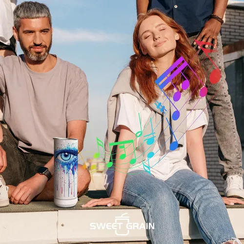 Miniatura 2 de sweet grain Vaso de altavoz de música (paquete de 25) – Vaso de sublimación de 20 oz delgado y recto con altavoz, popote y cable de carga USB, vaso