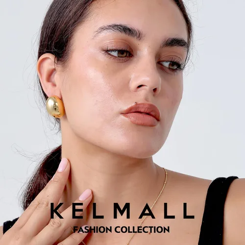 Miniatura 5 de KELMALL Chunky Gold Hoop Statement Earrings for Women, Thick 18K Gold Plated Open Hoop Lightweight 925 Sterling Silver Post