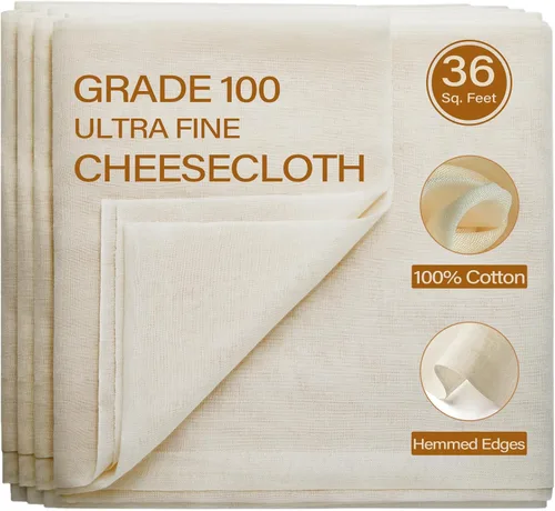 eFond Estopilla de 36 pies cuadrados grado 100 paños de queso para colar, reutilizables, lavables, sin pelusa y malla ultra fina, sin blanquear, de