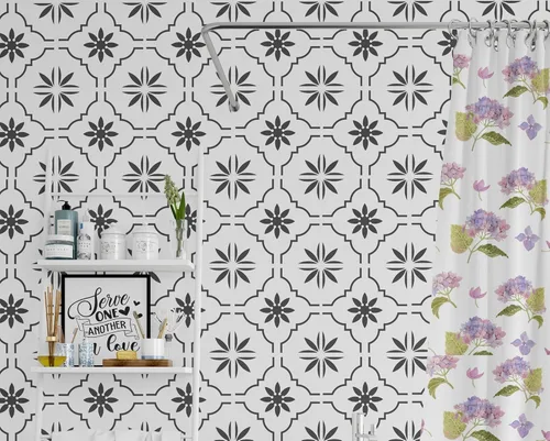 Miniatura 6 de Juego de 16 plantillas de azulejos españoles (12 x 12 pulgadas) patrones auténticos para suelo y pared, plantillas de azulejos reutilizables