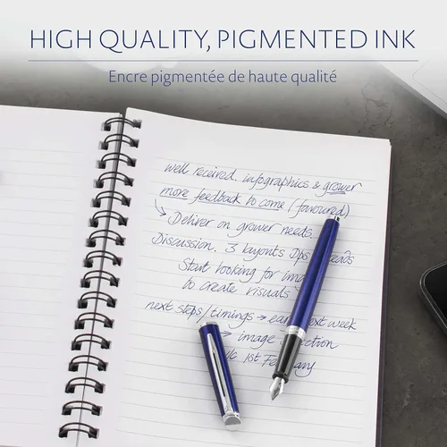 Miniatura 4 de Waterman Cartuchos de tinta para pluma estilográfica, azul misterioso, estándar largo, 8