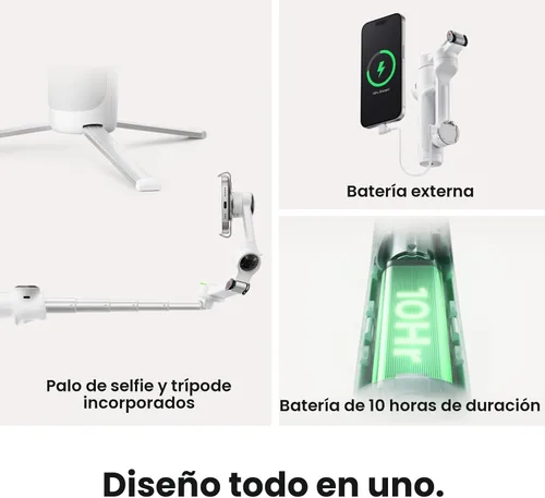 Miniatura 4 de Insta360 Flow 2 Pro AI Tracker Bundle gris – Primer cardán de teléfono AI en la industria con Apple DockKit, seguimiento pionero de 360º panorámica