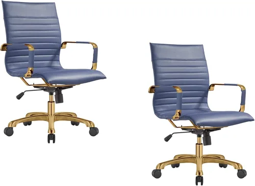 Miniatura 17 de LeisureMod Harris - Silla de oficina ejecutiva ergonómica moderna, silla de escritorio de piel con respaldo alto con altura ajustable, control
