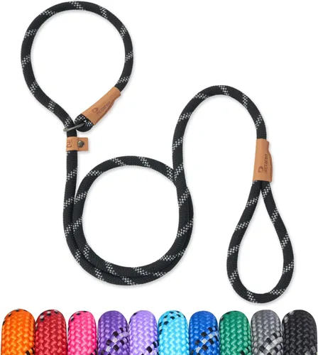 Miniatura 13 de Correa deslizante de 5 pies para perro, correa de cuerda resistente para perros pequeños, medianos y grandes, correa de entrenamiento sin tirones