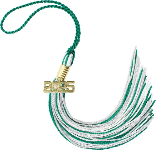 Miniatura 528 de Borla de graduación Aqua 2022, todos los colores escolares disponibles, fabricada en Estados Unidos