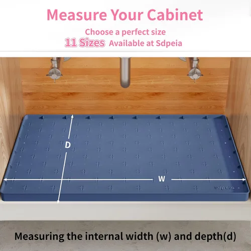 Miniatura 9 de Sdpeia - Tapete para debajo del fregadero, tapete impermeable de silicona mejorado, para proteger los gabinetes de cocina, organizadores y alacenas