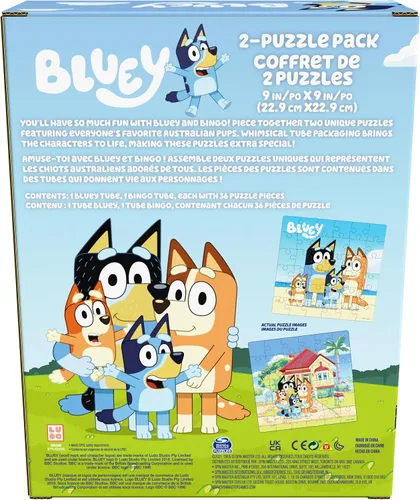 Miniatura 6 de Spin Master Games, rompecabezas de Bluey 2 unidades, 36 piezas, rompecabezas para niños, juguetes de Bluey y preescolar, para edades de 3 años