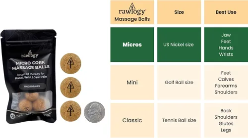 Miniatura 3 de Pelota de masaje de corcho de viaje, alternativa ligera y sostenible a la bola de lacrosse para aliviar el dolor muscular