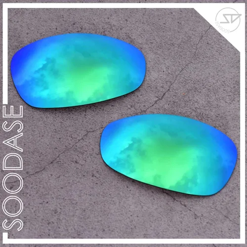 Miniatura 4 de SOODASE - Gafas de sol polarizadas para Oakley Juliet, color azul, dorado y verde