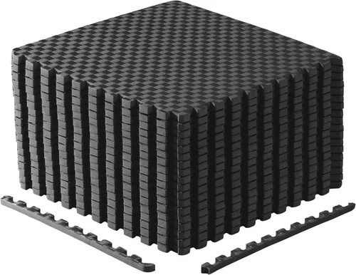 Miniatura 28 de CAP Puzzle Exercise Mats 3/4” Thick EVA Interlocking Foam Tiles for Home Gym Flooring Multiple Options Guijarro - Negro
