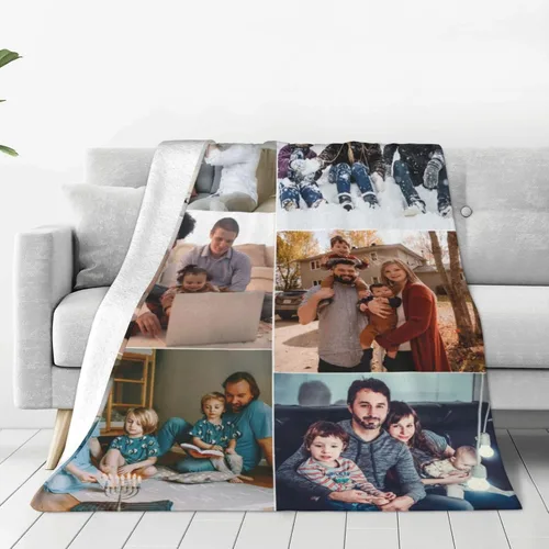 Miniatura 9 de Mantas de franela personalizadas, collage de imágenes, mantas de ropa de cama personalizadas para familia, día de la madre, regalo de cumpleaños