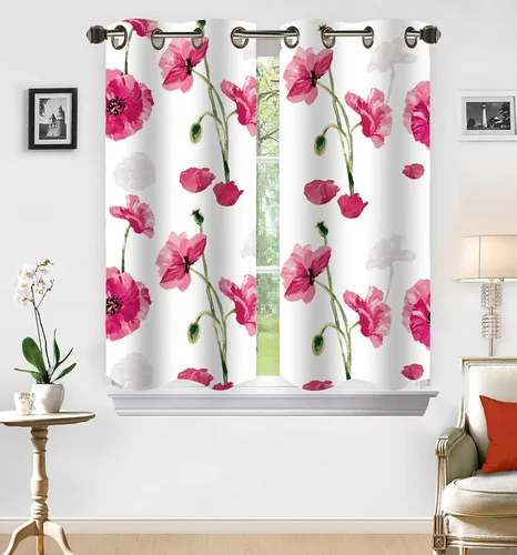 Sapphire Home 2 cortinas opacas para sala de estar y dormitorio, cortinas estampadas con aislamiento térmico con diseño marroquí colorido, paneles