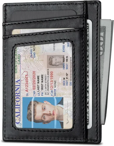 Miniatura 2 de SERMAN BRANDS RFID Blocking Slim Minimalist Mens Front Pocket Wallet. Thin Card Holder. Full Grain Leather Wallets for Men
