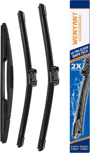 Miniatura 19 de Juego de limpiaparabrisas compatibles con GMC Terrain 2010-2017, Chevrolet Equinox 2010-2017 y Ford Kuga MK1 2008-2012, delanteros, equipo original