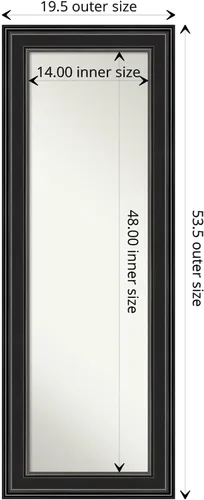 Miniatura 4 de Amanti Art Espejo de pared para puerta, espejo de longitud completa (53.5 x 19.5 pulgadas), espejo negro Ridge de cuerpo completo y espejo