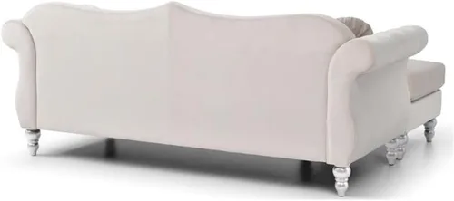 Miniatura 6 de Glory Furniture Sofá de terciopelo Hollywood Chaise en marfil