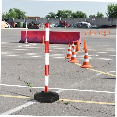 Miniatura 6 de Marcadores de entrada de bolardo de seguridad Bolardo de tráfico poste delineador poste con base Conos de tráfico de plástico Conos de tráfico