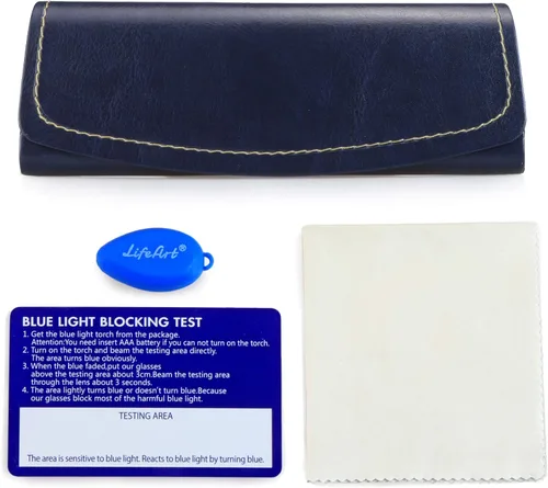 Miniatura 3 de LifeArt Funda rígida para gafas, funda portátil para gafas de sol, funda de piel sintética de moda, ligera