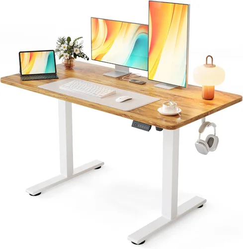 Miniatura 23 de Cubiker Escritorio de Pie de 40 x 24 Pulgadas, Mesa Eléctrica de Oficina en Casa de Altura Ajustable, Escritorio Sit-Stand con Tablero de Empalme