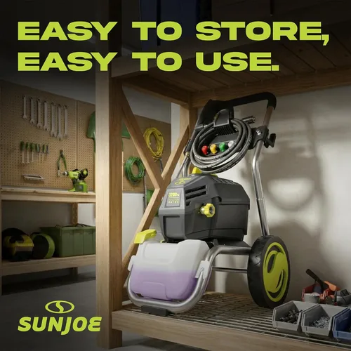 Miniatura 4 de Sun Joe SPX4800 - Lavadora eléctrica a presión de 14.9 amperios, con 5 puntas de conexión rápida, tanque de detergente, limpia automóviles, vallas