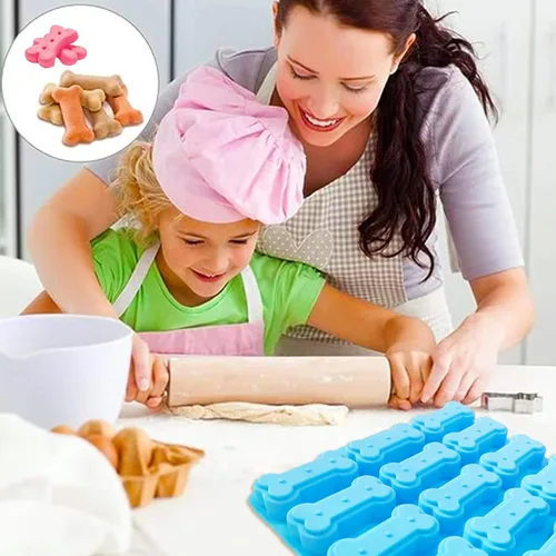 Miniatura 3 de 2 moldes de silicona, moldes de golosinas para perros, para hornear, moldes antiadherentes para huesos de perro para chocolate, dulces, pudín