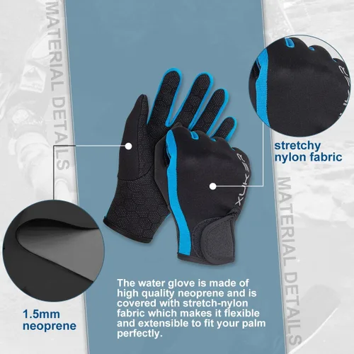 Miniatura 3 de XUKER Guante de neopreno, guantes de traje húmedo de 1.5mm y 2mm para buceo, esnórquel, remo, surf, kayak, canoa, pesca con lanza, esquí y otros