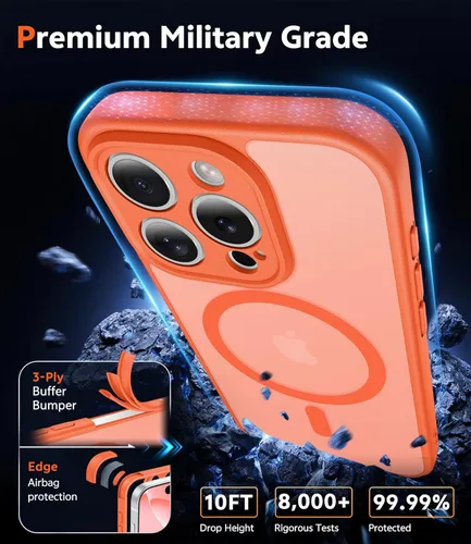Miniatura 1652 de FNTCASE Funda para iPhone 13 Pro-Max: Fundas magnéticas transparentes compatibles con Magsafe Slim anti amarillamiento protección contra caídas